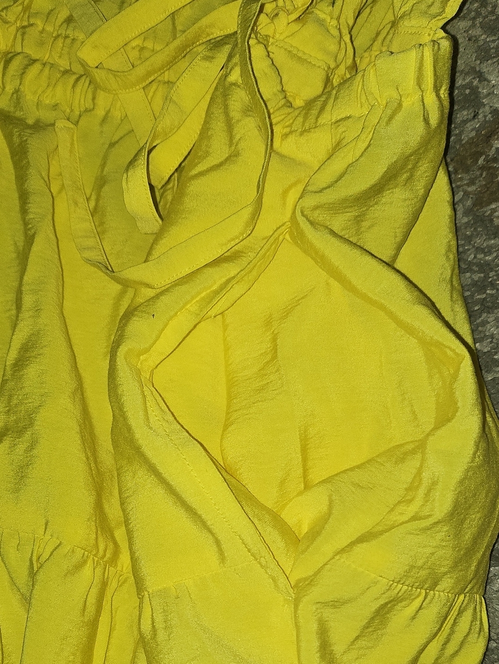 Gap Side-Tie Cutout Yellow Dress XL - Picture 5 of 9